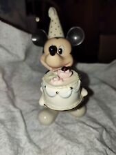 Lenox Disney Mickey Mouse Figurine Happy Birthday with cake RUBY birthstone july picture