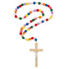 Large Rainbow Corded Wood Catholic Rosary - Pack of 4 picture