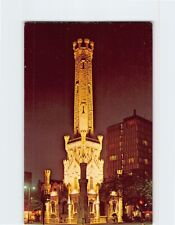 Postcard Water Tower at Night Chicago Illinois USA picture