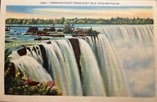 Terrapin Point From Goat Isle Niagara Falls Postcard New York NY Vintage Linen picture