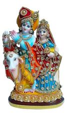 Radha Krishna with Cow Statue Murti Idol Indian Showpiece Temple Gift picture