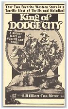 King Of Dodge City Postcard Bill Elliott Tex Ritter Movie Advertising c1910's picture