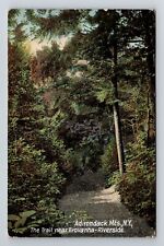 Adirondacks NY-New York, Trail near Brovanha-Riverside, c1908 Vintage Postcard picture