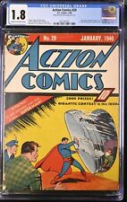 Action Comics #20 - D.C. Comics 1940 CGC 1.8 Ultra (Ultra-Humanite) appearance.  picture
