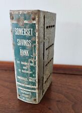 Somerville, MA Somerset Savings Bank Book Piggy Bank VTG 4.5