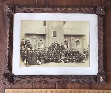 c1890 Prussian German SOLDIERS Group Albumen Photo Black Forest TRAMP ART Frame  picture