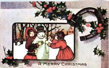 Postcard - A Merry Christmas with Christmas Holiday Art Print picture