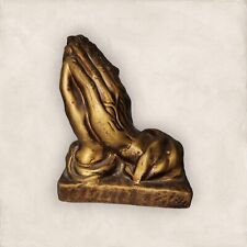 Vintage Antique Religious Praying Hands Weighted Decor Centerpiece Goldtone picture