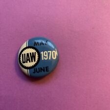 1 Inch 1970 UAW Union Pinback Button Adv picture