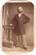 CIRCA 1860s CDV BEARDED MAN IN SUIT NAMED AND DATED ON BACK picture
