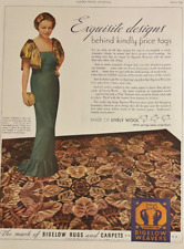 1934 Bigelow Weavers Exquisite Designs Lively Wool vintage print ad picture