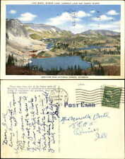 Lake Marie Mirror Lake Lookout Lake and Snowy Range Medicine Bow WY mailed 1949 picture
