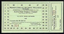 Pennsylvania & Atlantic Railroad  Fifty-Trip Family Ticket - Unused VGC Scarce picture
