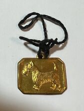 Vintage Scottie Scottish Terrier Dog Medallion Tag Genuine Rothmoor Coats  picture