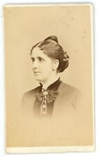 Antique CDV Circa 1870s Manchester Bros. Lovely Woman in Dress Providence RI picture