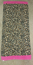 Vintage Leopard Print Full Adult Sized Beach Bath Towel Terrycloth 30