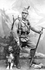 WW1 Picture Photo  Austrian Imperial Royal Mountain Troor with his Dog  3934 picture