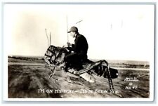 c1940's Exaggerated Riding A Grasshopper F. D. Conrad RPPC Photo Postcard picture
