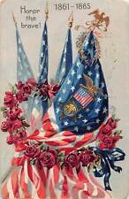 J83/ Patriotic Postcard c1910 Decoration Day Flags Flowers Honor 242 picture
