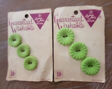6 Vintage Buttons LeChic Original Card GREEN New 3/4 & 7/8 picture
