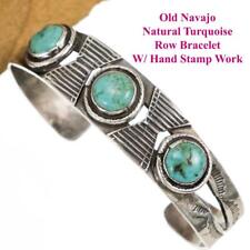40's Vintage Navajo Bracelet Turquoise Sterling Silver FRED HARVEY Era OLD PAWN picture