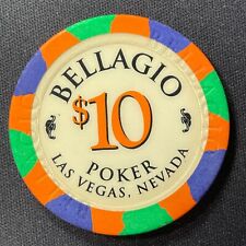 Bellagio Las Vegas $10 casino chip poker room 1998 obsolete gaming token picture