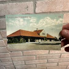 Postcard Oconomowoc Wisconsin Wis Wi Depot C.M. & ST. P Railroad picture
