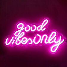 Good Vibes Only Neon Signs, Pink Letter Neon Light for Bedroom/Dorm Room/Girl... picture