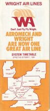 Wright Air Lines timetable 1983/10/01 picture