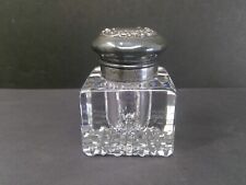 Antique Cut Crystal with Sterling Silver Lid Ink Well picture