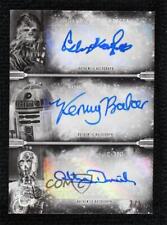2018 Star Wars Black and White Triple 2/5 Peter Mayhew Chewbacca R2-D2 Auto p1l picture