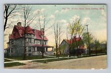 Lansing MI-Michigan, Walnut Street South, Antique, Vintage c1911 Postcard picture