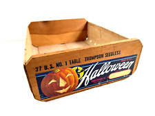 vtg Halloween RARE full Barr Packing Grape advertising crate WOW picture
