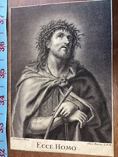 Antique Engraving Religious Print Christ Ecce Homo Bazin c. 1690 holy card picture