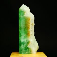 1706g Natural greed fluorite stand mineral specimen quartz crystal decoration picture