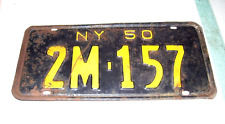 1950 New York License Plate # 2M-157 picture
