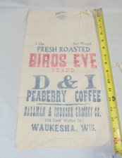 Vintage Bagtiques Birds Eye Peaberry Coffee Cloth Sack Bag 1981 picture