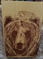 Vintage Alaska Wooden Postcard Grizzly Bear souvenir picture