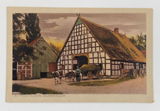 Old Westphalian farmhouses from Minden land Germany Postcard Unposted picture