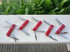 Lot Of 5 Victorinox Swiss Army Classic Red Pocket Knife, Scissors and Nail File  picture