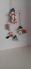 lot of 5 christmas ornaments vintage picture