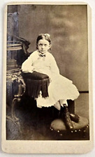 CDV Photo Haunting Young Victorian Girl Civil War Era Chas A Saylor Reading PA picture
