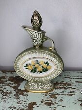 Vintage Decanter yellow rose pattern Empty picture