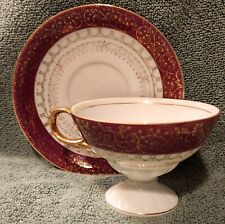 Beautiful Footed Demitasse Tea Cup & Saucer 1952 Made In Staffordshire,  England picture