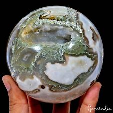 1.4 Kg Natural Druzy Dendrite Moss Agate Crystal Mineral Reiki Healing Sphere 5