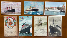 Ocean Liners - 33 cards - including an original card postmarked 1899 picture