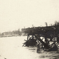 Logansport IN 1913 Flood 3rd Street Bridge Natural Disaster Antique Postcard  picture