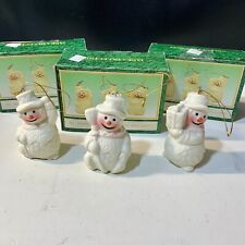 Vintage Jade Collection 3Pc Snowman Bell Hanging Ornaments 81450, 3 Pks 9 Total picture