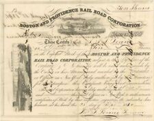 Boston and Providence Railroad Corp. - 1830's-1840's Stock Certificate - Railroa picture