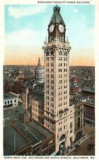 Vintage Postcard 1920's Maryland Casualty Tower Building Northwest Baltimore MD picture